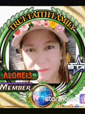 a picture of a woman with the words true faith family alone13