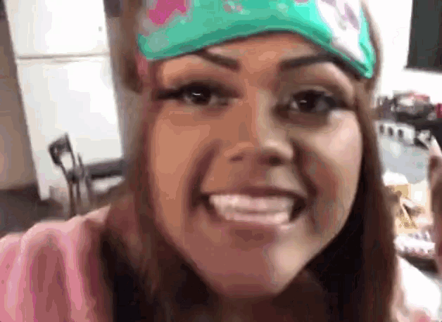 a close up of a woman wearing a sleep mask