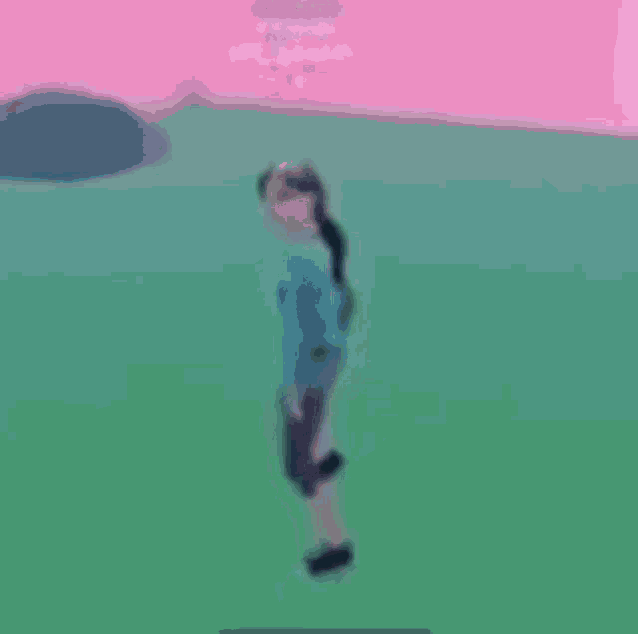 a person in a video game is dancing in a field .