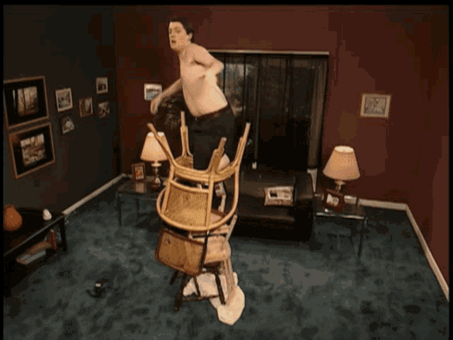 Birthday Mountain Of Chairs GIF - Birthday Mountain Of Chairs Timmy Williams GIFs