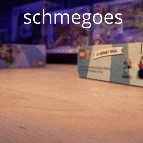 a box of schmegoes sits on a table