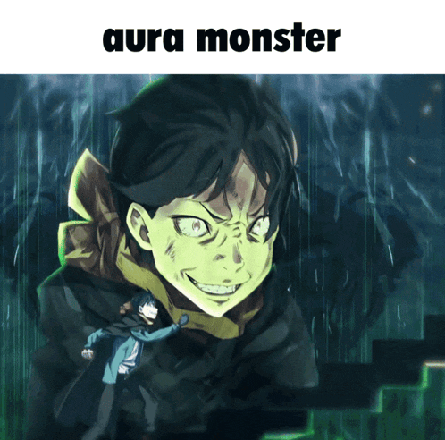 a picture of a monster with aura monster written on it