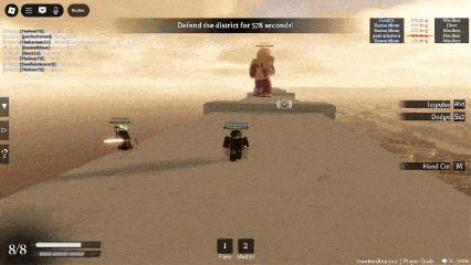 a screenshot of a video game that says defend the district for 579 seconds