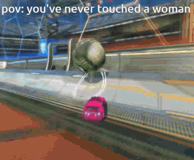 a picture of a video game with the caption " you 've never touched a woman " on it