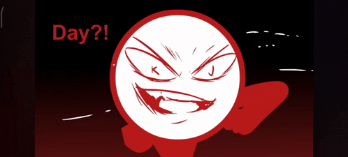 a red circle with a white ball in it