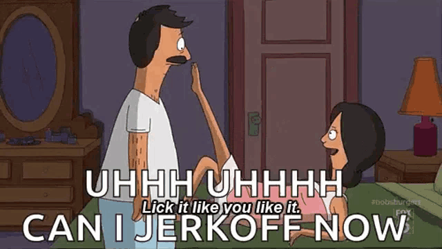 bob 's burgers is a cartoon show about a man and woman having sex .