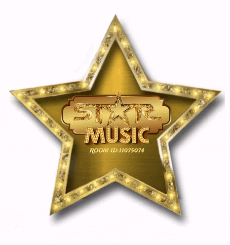 a gold star with the words star music room id 11075074