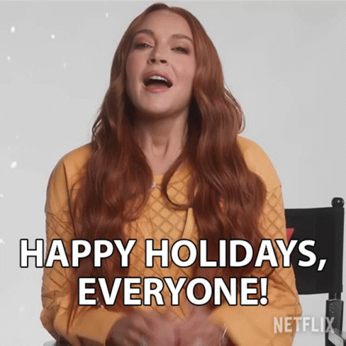Happy Holidays Everyone Sierra Belmont GIF - Happy Holidays Everyone Sierra Belmont Lindsay Lohan GIFs