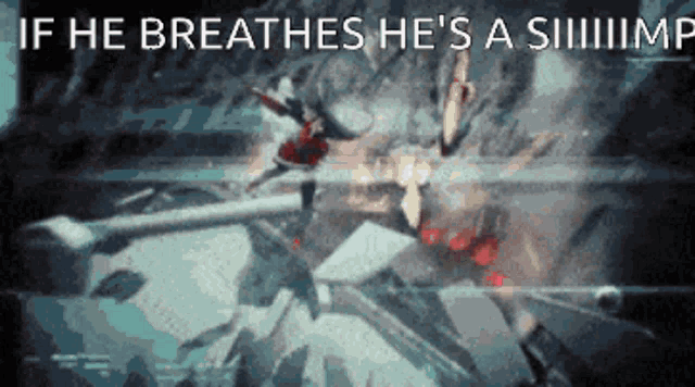 if he breathes he 's a shrimp is written on a picture