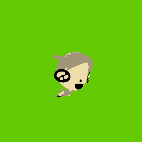 a cartoon character is flying through the air on a green screen .