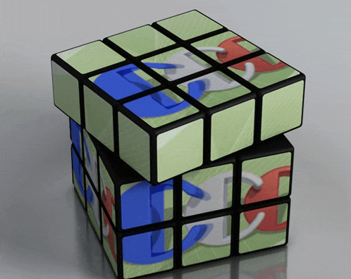 a rubik 's cube with the letters g and t on the sides