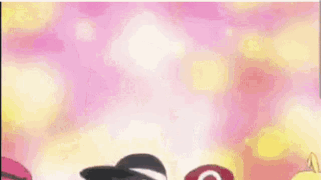 a group of cartoon characters are standing next to each other smiling .