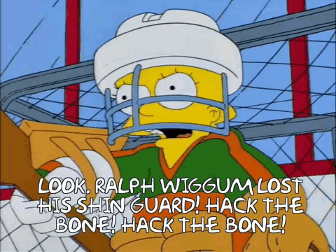 The Simpsons Hockey GIF - The Simpsons Hockey Look Ralph Wiggum Lost His Shin Guard GIFs