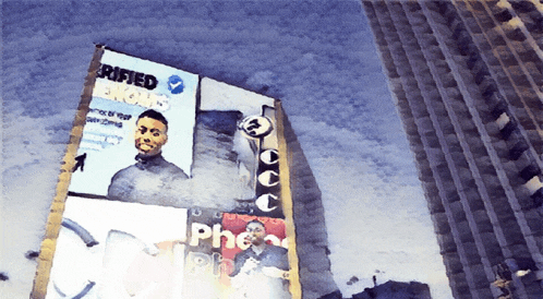 a billboard with a picture of a man and the word rifted
