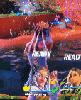 a video game screen shows a girl holding a flower and the words ready and read