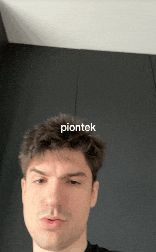 a man 's head is shown with the word piontek above it