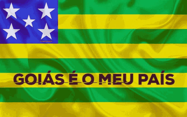 a flag with the words goias e o meu pais written on it
