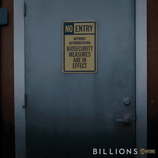a door with a no entry sign on it