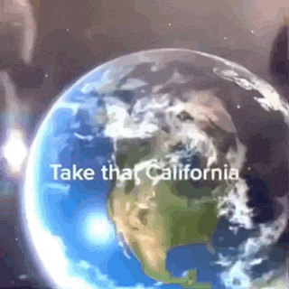 a globe that says take that california on it