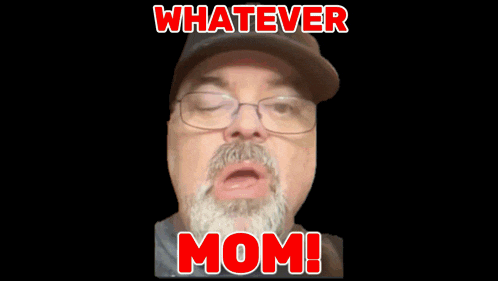 a poster that says whatever mom with a rainbow background