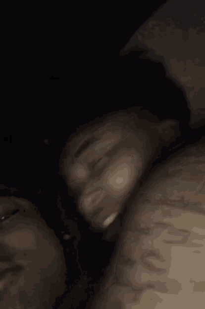 a man and a woman are laying next to each other in bed .