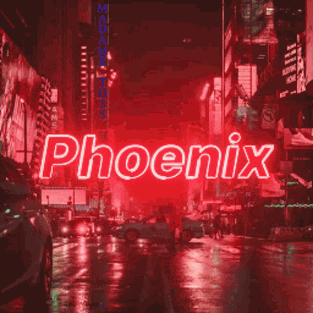 a red background with the word phoenix written on it