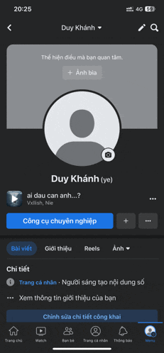 a screenshot of a facebook page with the name duy khánh