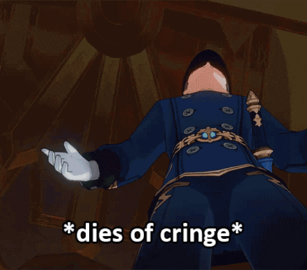 a cartoon of a man with a crown on his head and the words dies of cringe