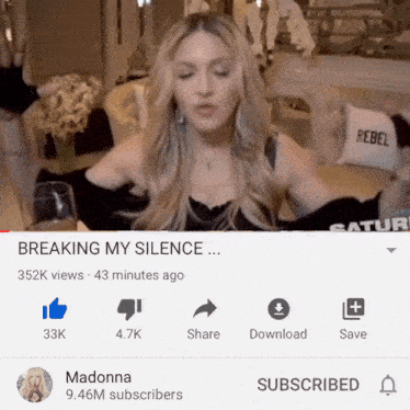 a screen shot of madonna 's breaking my silence