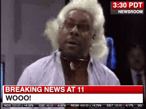 breaking news at 11 is displayed on the newsroom screen