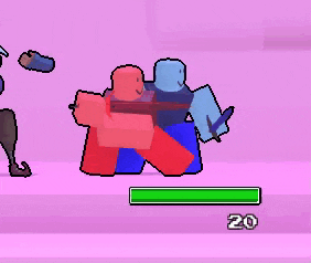 a cartoon of a man holding a sword with the number 20 in the lower right corner