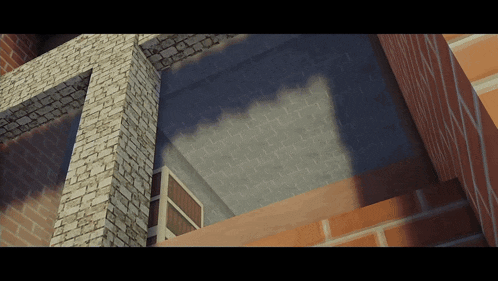 a brick wall with a window in it