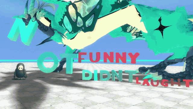 a funny did n't laugh poster with a cartoon character