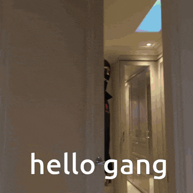 a man wearing a mask and a supreme jacket says hello gang
