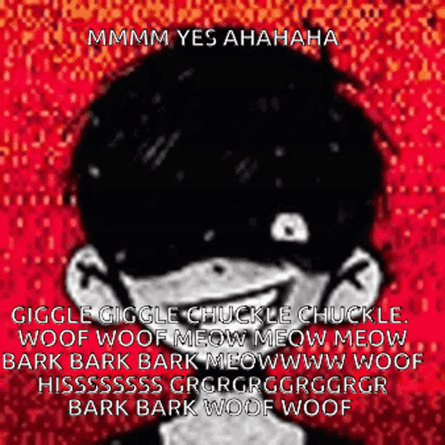 a black and white drawing of a man with the words giggle giggle chuckle chuckle written on the bottom