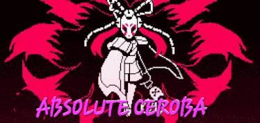 a poster for absolute geroba shows a samurai with a bow