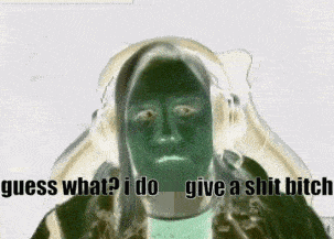 a man wearing headphones and a mask says guess what i do give a shit bitch .