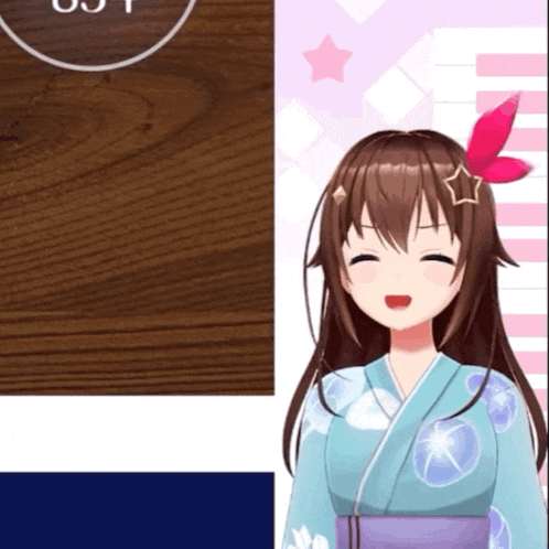 a girl in a kimono with a star on her head