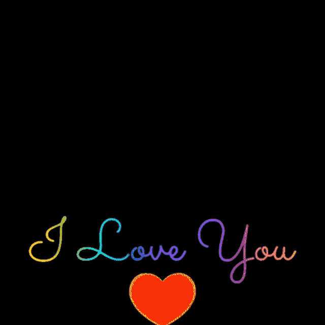 a rainbow colored i love you sign with a yellow heart