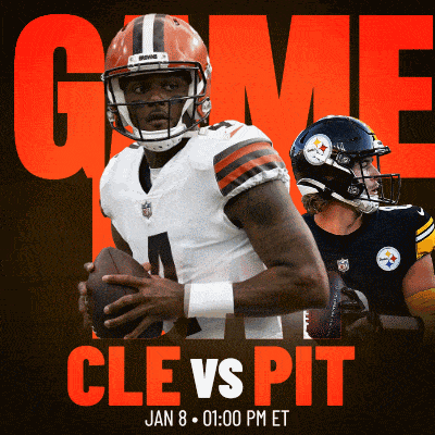 an advertisement for a game between the cleveland browns and the pittsburgh steelers