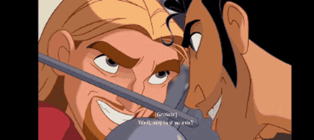 a cartoon shows two men looking at each other and one of them says " well , why is it so serious "