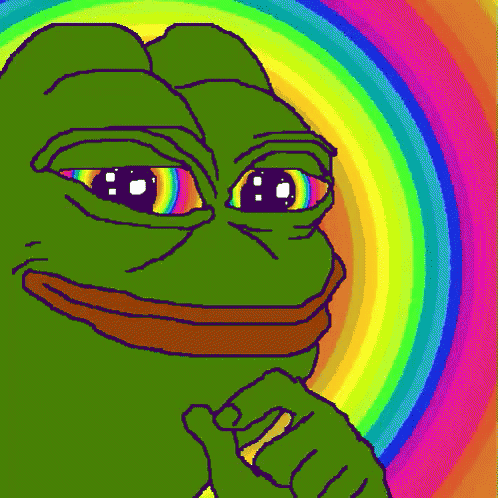 Rainbow Pepe GIF - Rainbow Eyes Pepe GIFs