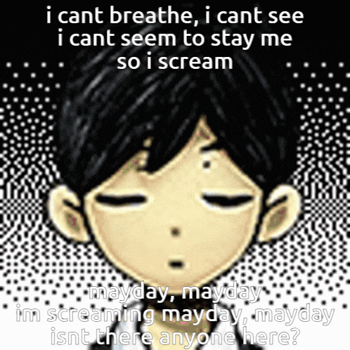 a pixel art of a boy screaming with a caption that says i cant breathe