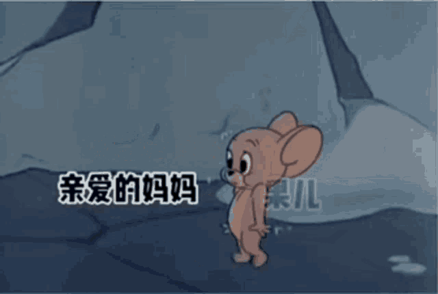 a cartoon of tom and jerry with chinese writing on it