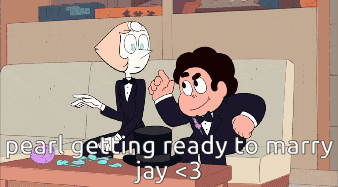 pearl is getting ready to marry jay < 3 in a cartoon