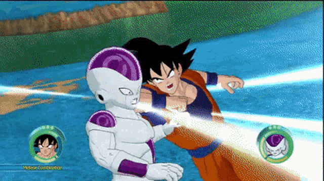 Goku Versus Frieza Fighting GIF - Goku Versus Frieza Fighting Goku GIFs