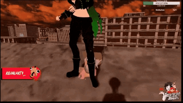 a screenshot of a video game with a regularity sticker