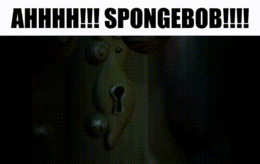 a screenshot of a video game with the words ahhhh spongebob written on it