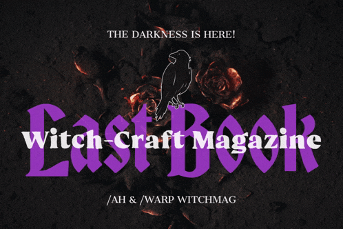 an advertisement for the witch craft magazine shows a crow and roses