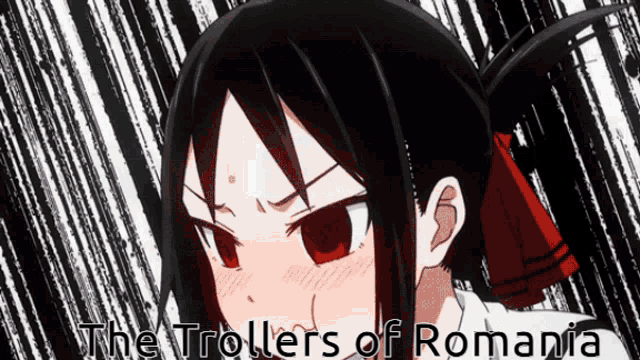 a poster with a girl and the words " the trollers of romania " on it